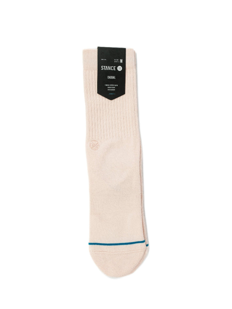 Beige Stance Socks with blue stripe and black label from Icon Logo Classics collection