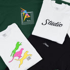 Studio - big script tee - white