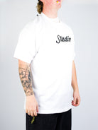 Studio - big script tee - white