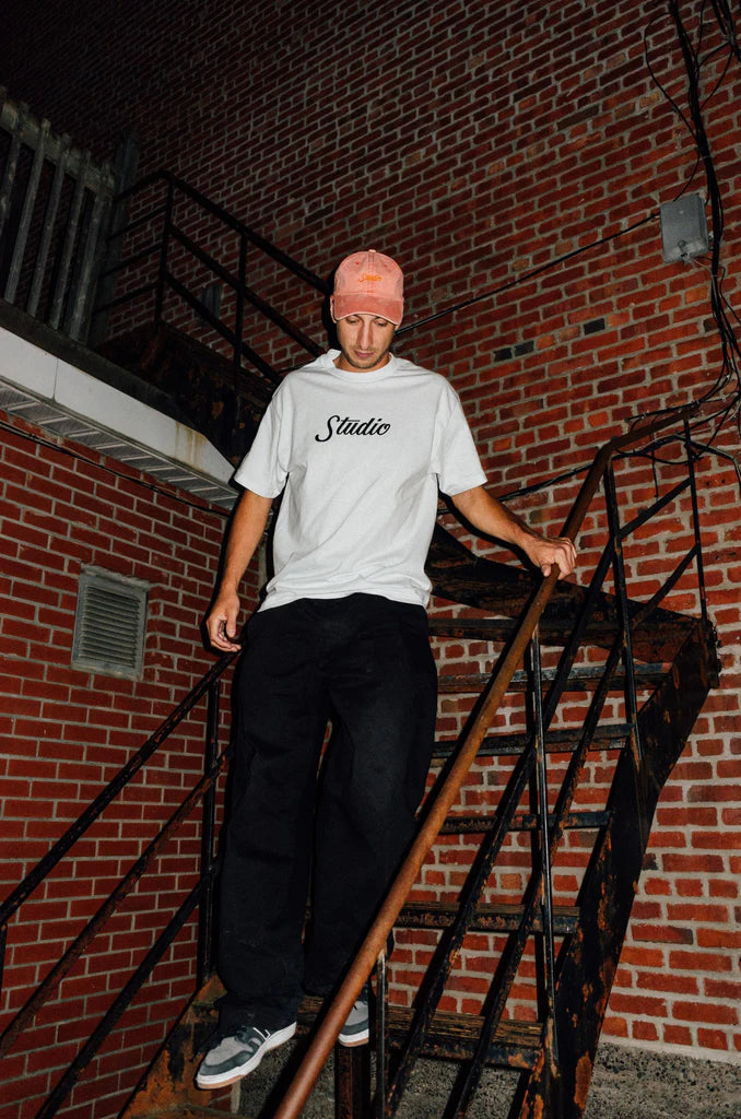Studio - big script tee - white