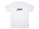Studio - big script tee - white
