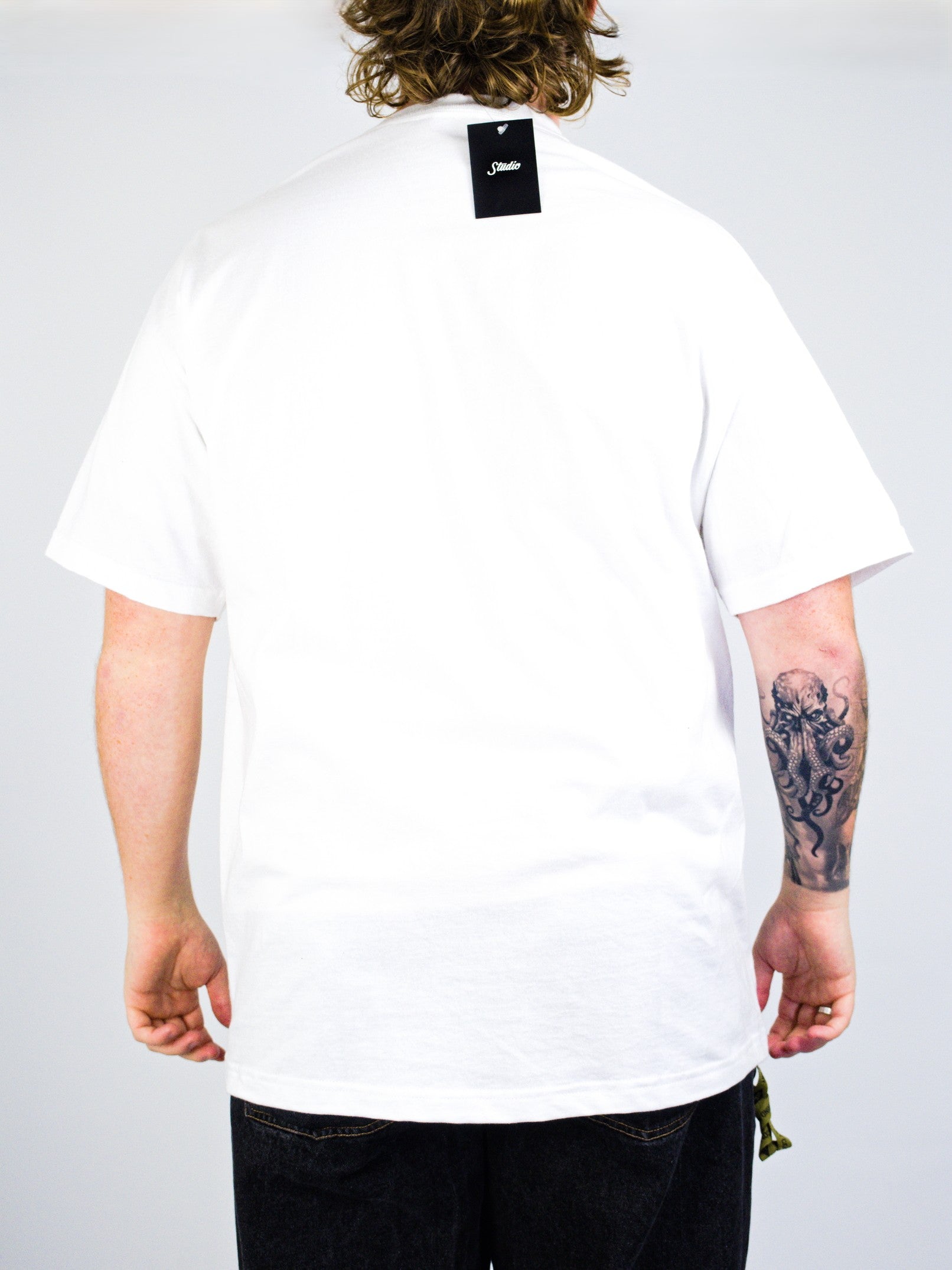 Studio - big script tee - white