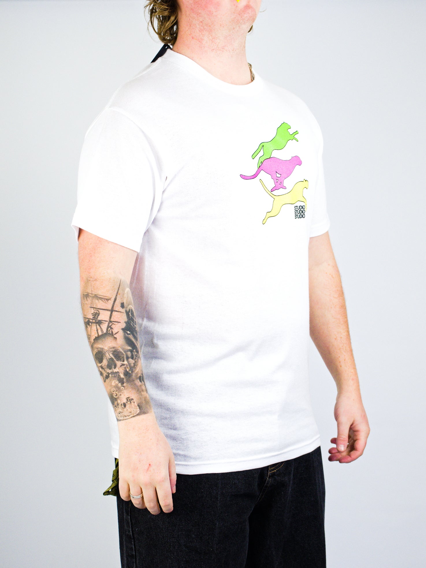 Studio - cheetahs tee - white