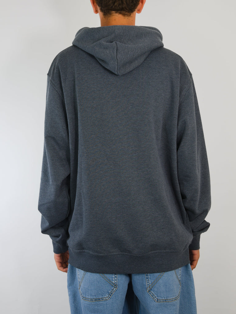 Gray hooded sweatshirt back view of Studio Skateboards Fade Zip in Dark Heather