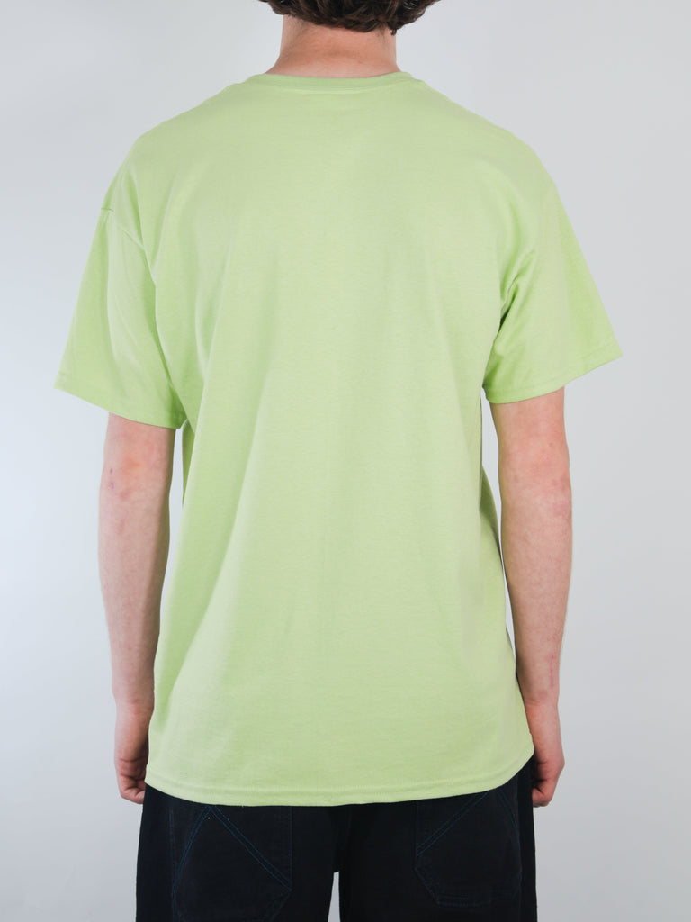 Light green short-sleeved Studio Skateboards Lovebirds T Shirt worn by a person