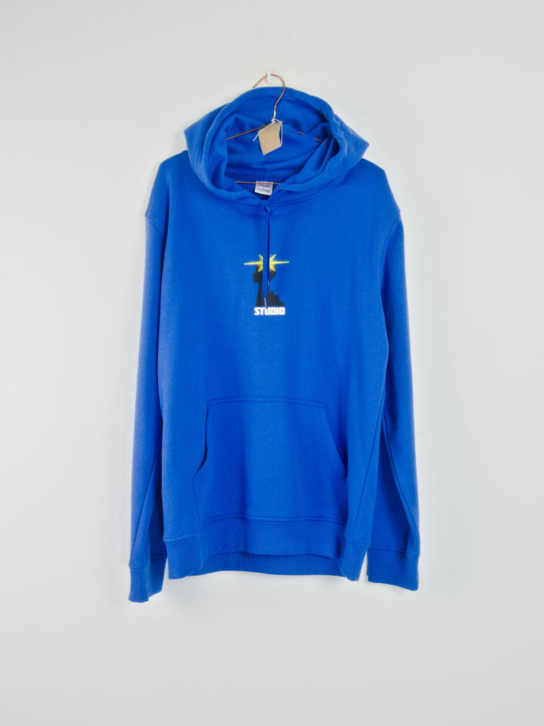 M studio skateboards - subconscious hoodie - heavyweight brushed fleece - royal blue - medium last grind supply company uk