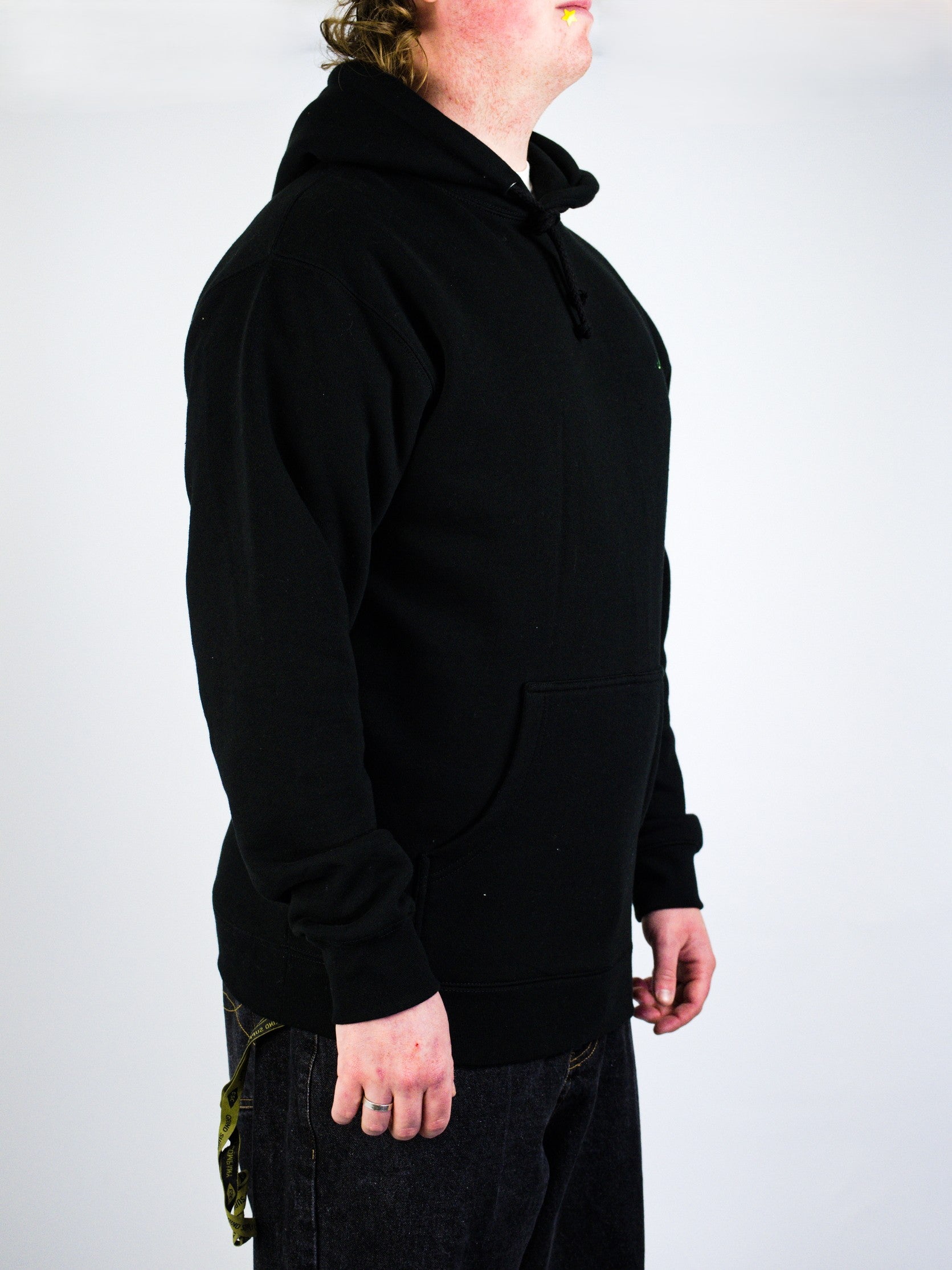 Studio - small script heavyweight hoodie - black neon green