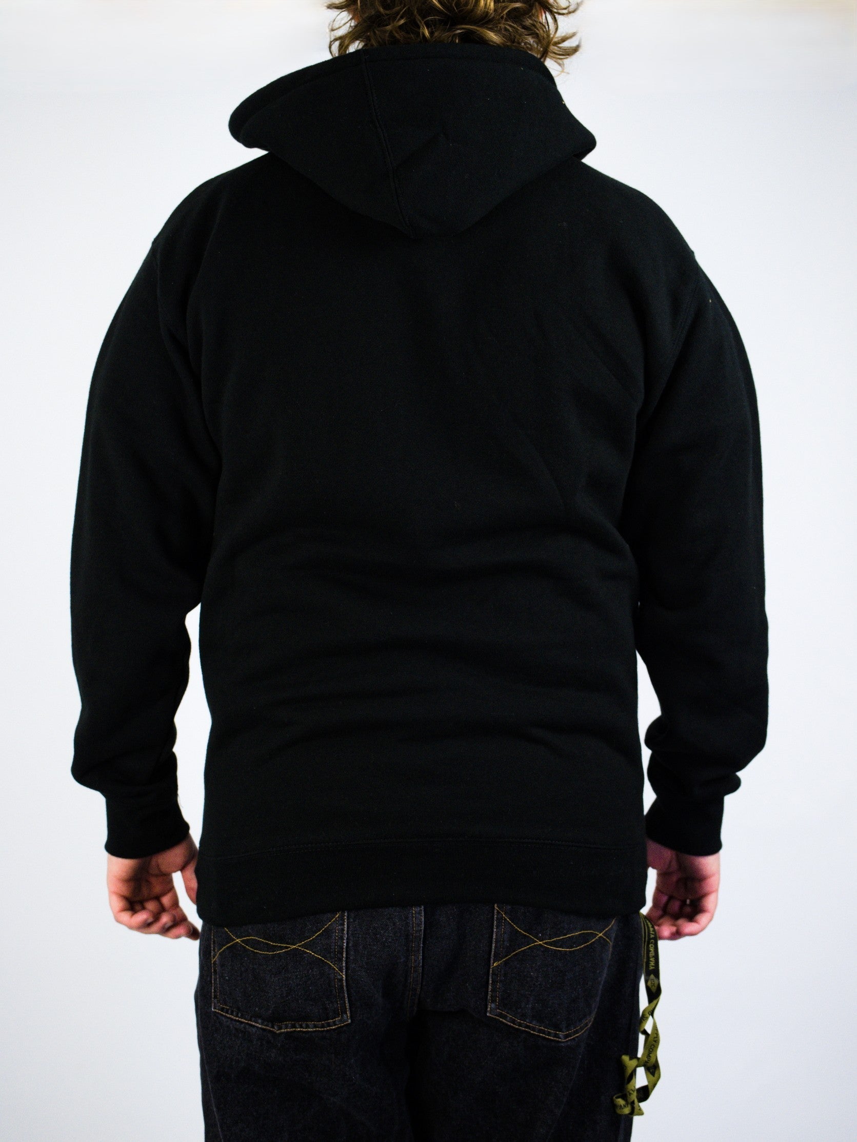 Studio - small script heavyweight hoodie - black neon green