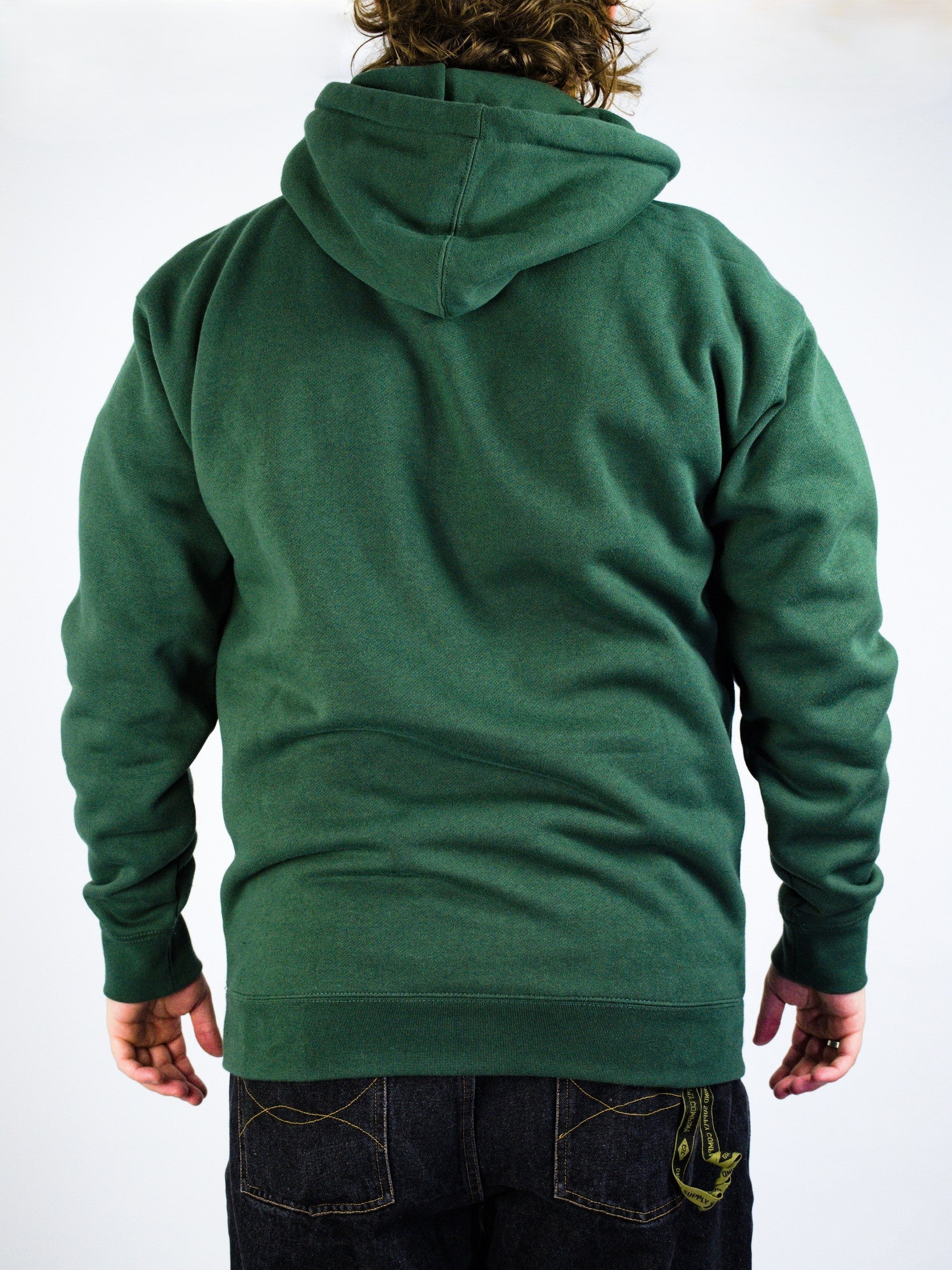 Studio - small script heavyweight hoodie - forest green