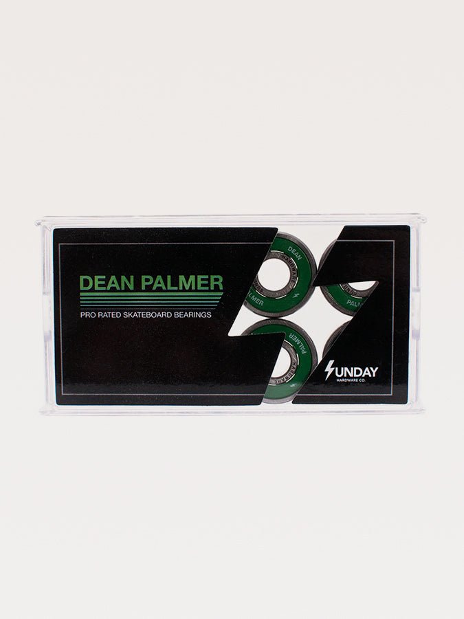 Package of Dean Palmer Shieldless Pro Bearings by Grind Supply Co for quality skateboard performance