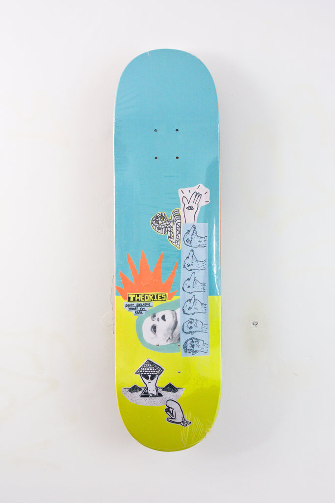 Excavator Skateboard Deck featuring vibrant graphics and text designs from Theories Of Atlantis