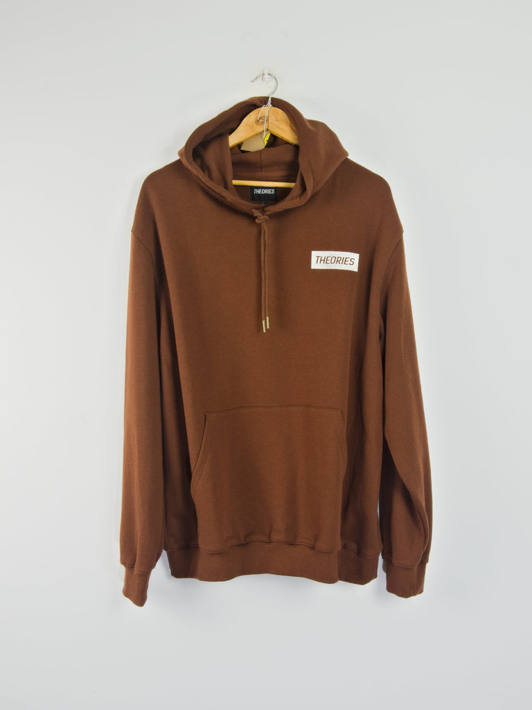 Theories of atlantis - hand pull over hoodie - chocolate brown grind supply company uk