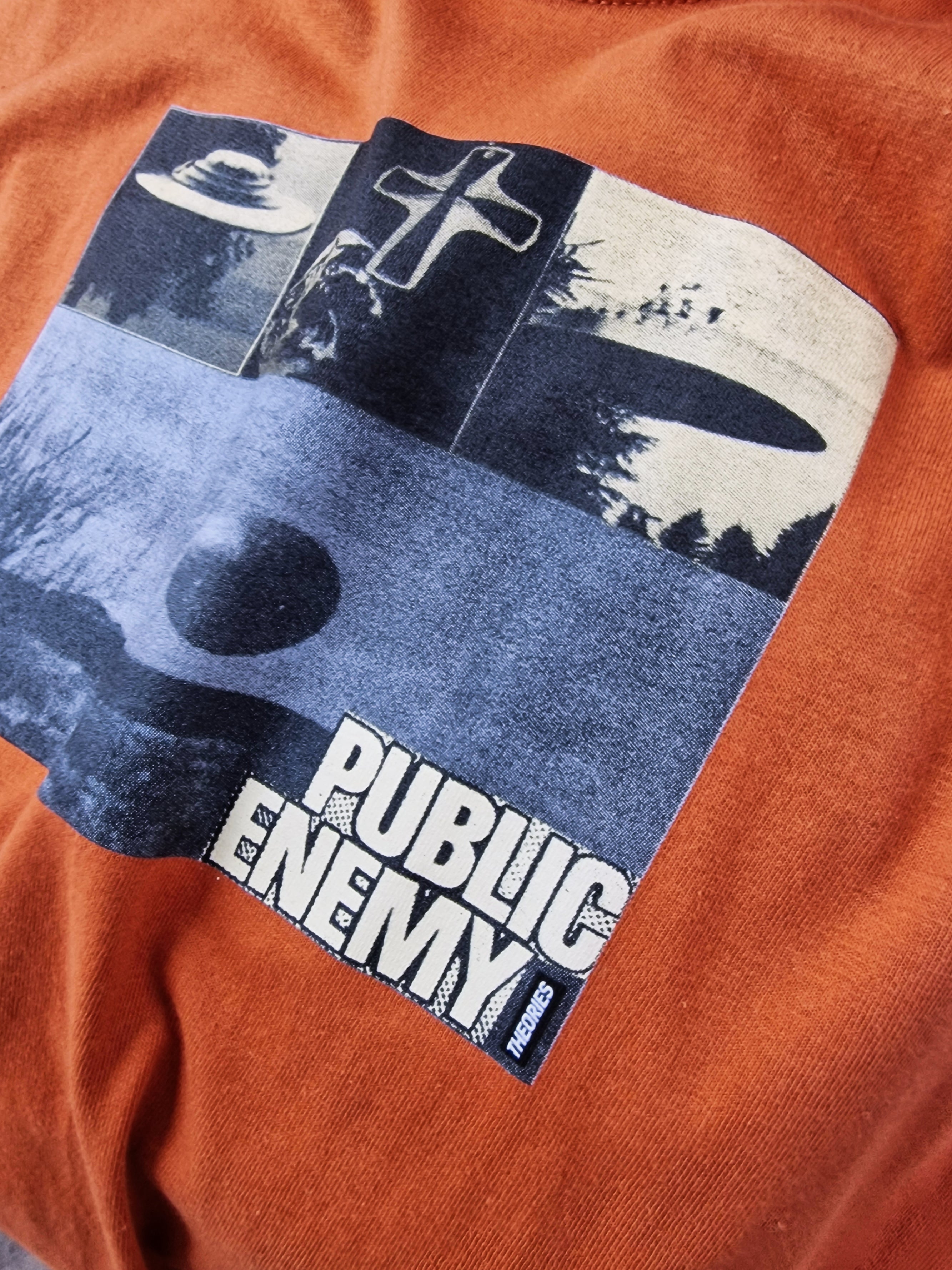 Theories of atlantis - public enemy tee shirt - texas orange orange t-shirt public