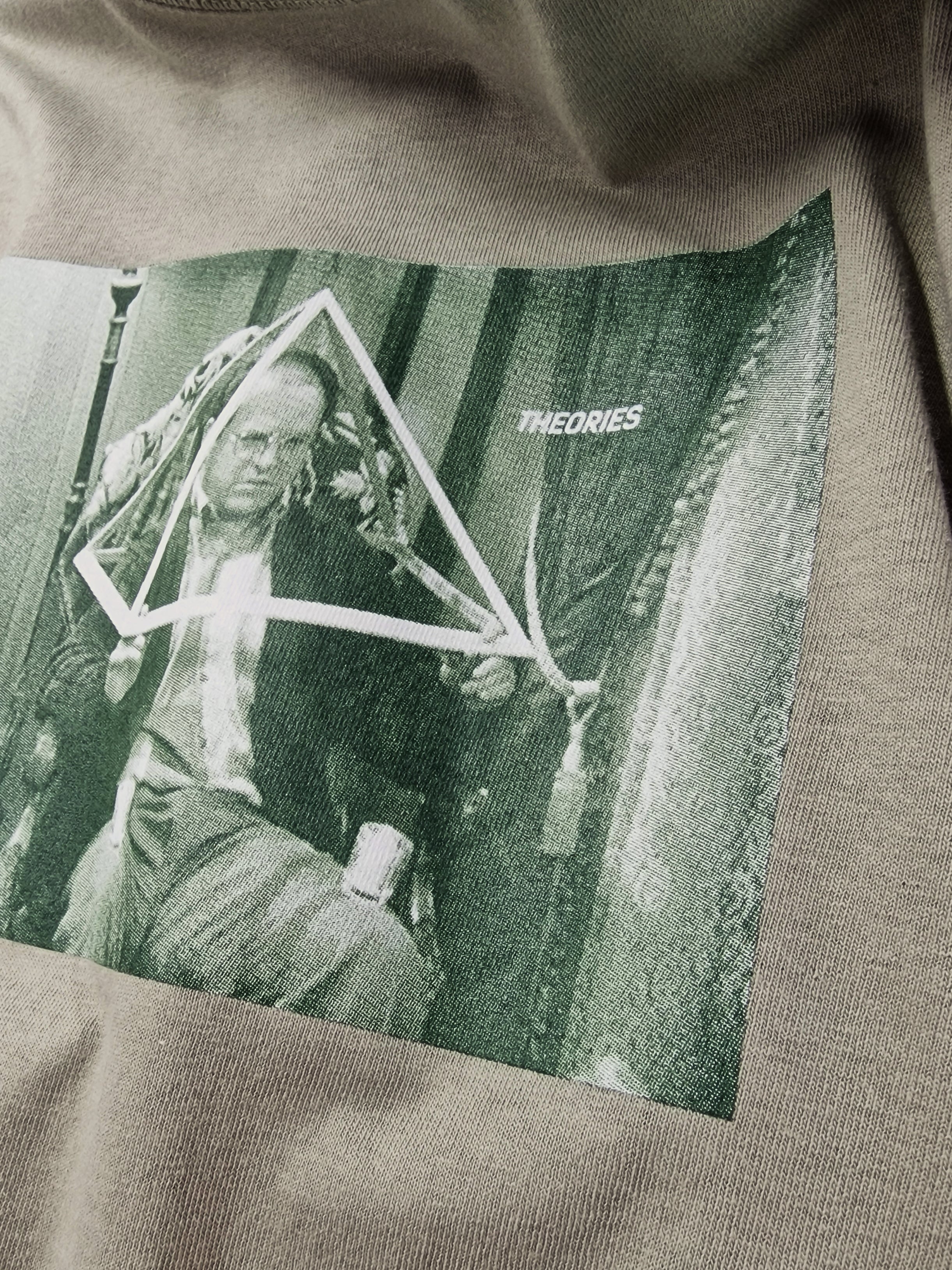 Theories of atlantis - trinity constanza tee shirt - laurel green black white photograph