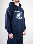 Theories of atlantis - ’you are here’ pull over hoodie - navy blue navy blue hoodie