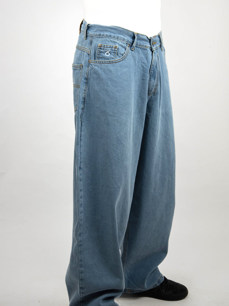 Three Sixty Clothing - Ballon Fit Jean - Baggy - Denim - Light Wash Blue Jeans Fast Shipping