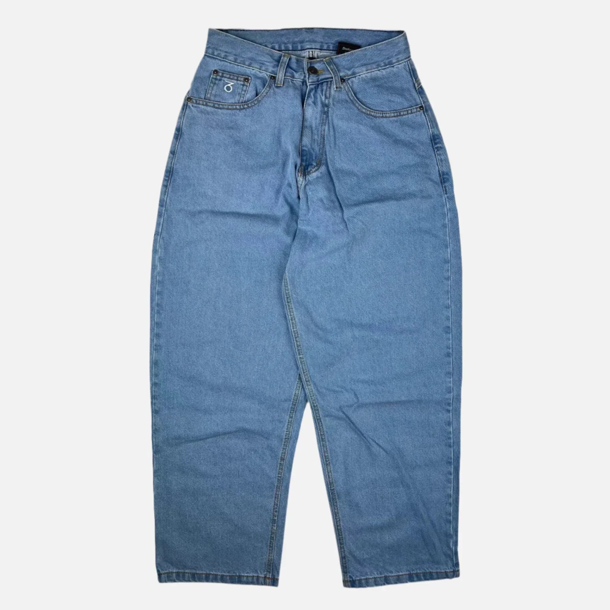 Three sixty london - balloon fit 5 pocket denim jeans - lightwash bue light blue denim