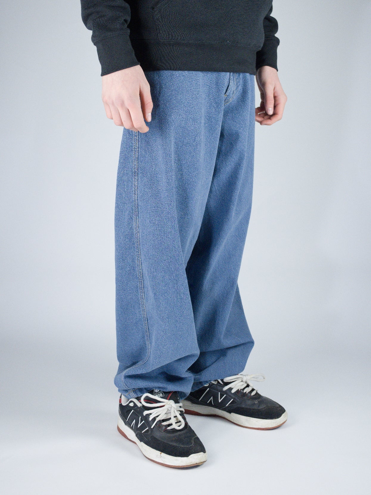 Three sixty london - balloon fit 5 pocket denim jeans - lightwash bue