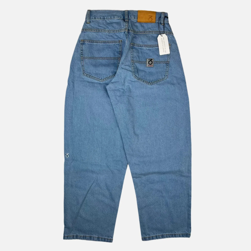 Three sixty london - balloon fit 5 pocket denim jeans - lightwash bue grind supply company uk