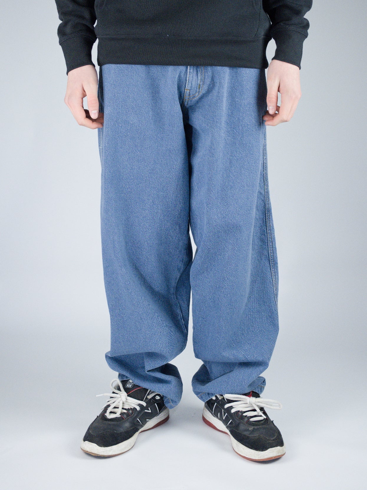 Three sixty london - balloon fit 5 pocket denim jeans - lightwash bue