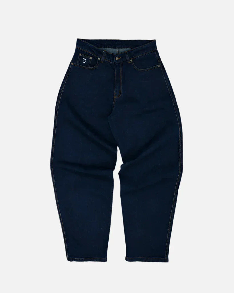 Three sixty london - og baggy fit work denim jeans - dark rinse blue grind supply company uk