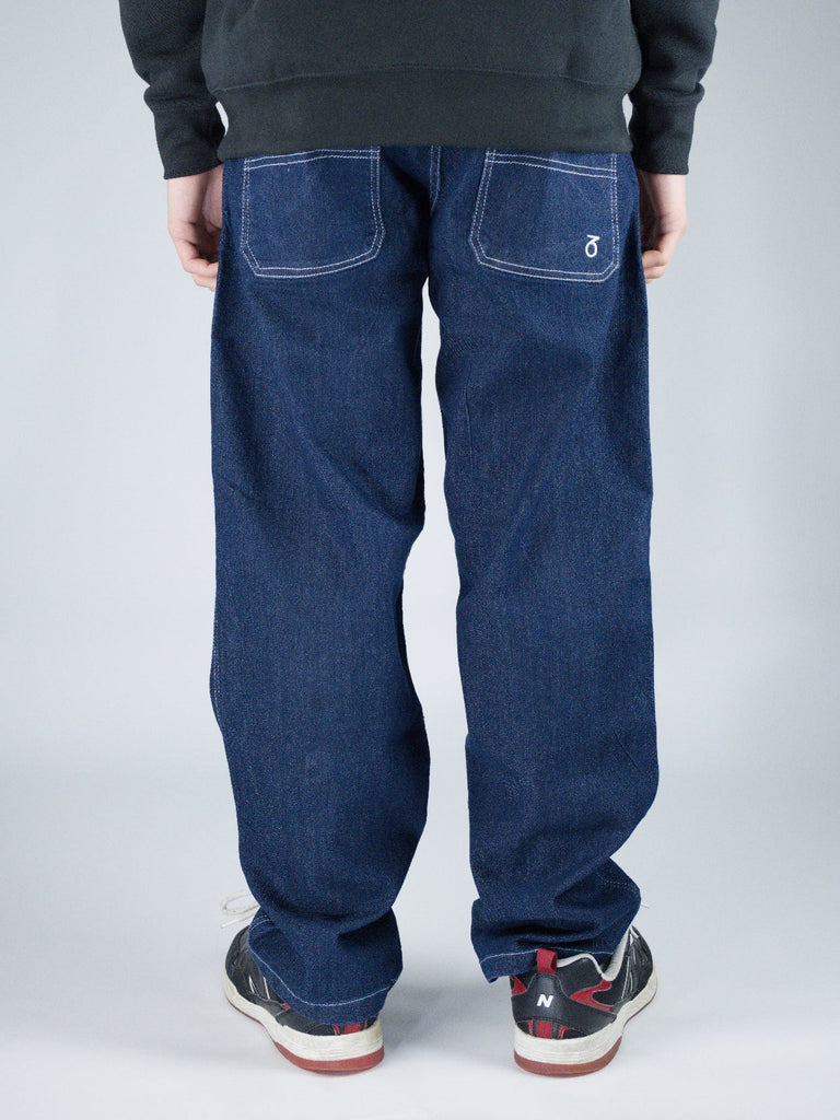 Three sixty london - og baggy fit work denim jeans - dark rinse blue grind supply company uk