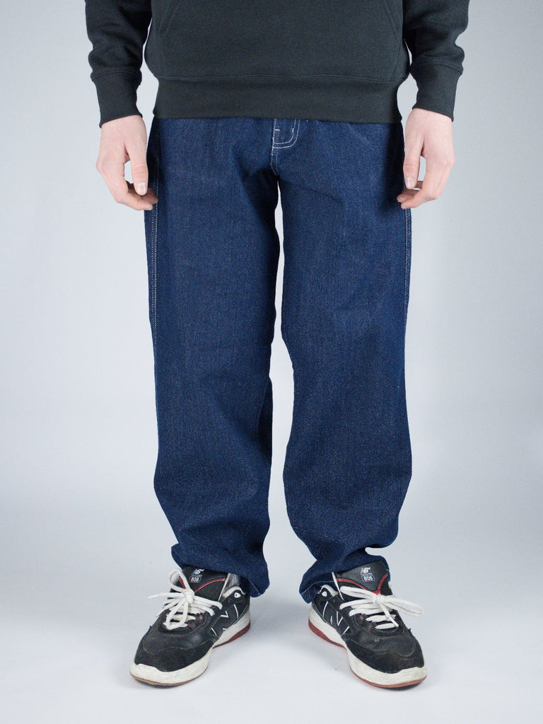 Three sixty london - og baggy fit work denim jeans - dark rinse blue grind supply company uk