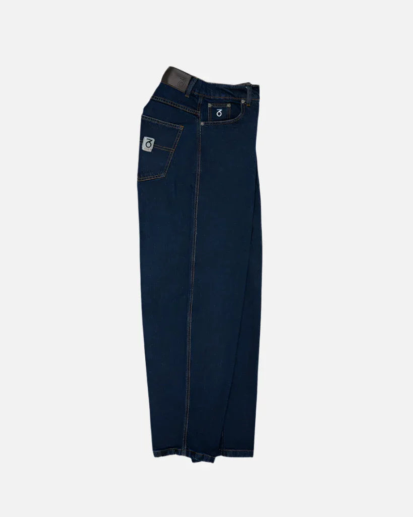 Three sixty london - og baggy fit work denim jeans - dark rinse blue grind supply company uk