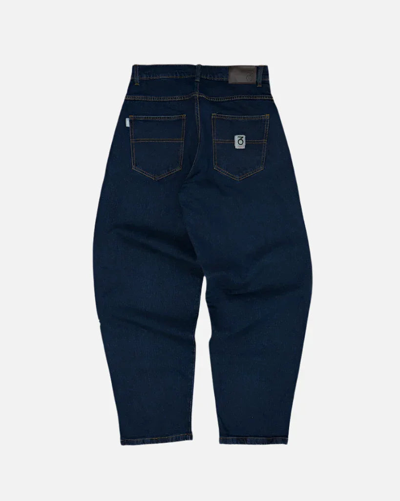 Three sixty london - og baggy fit work denim jeans - dark rinse blue grind supply company uk