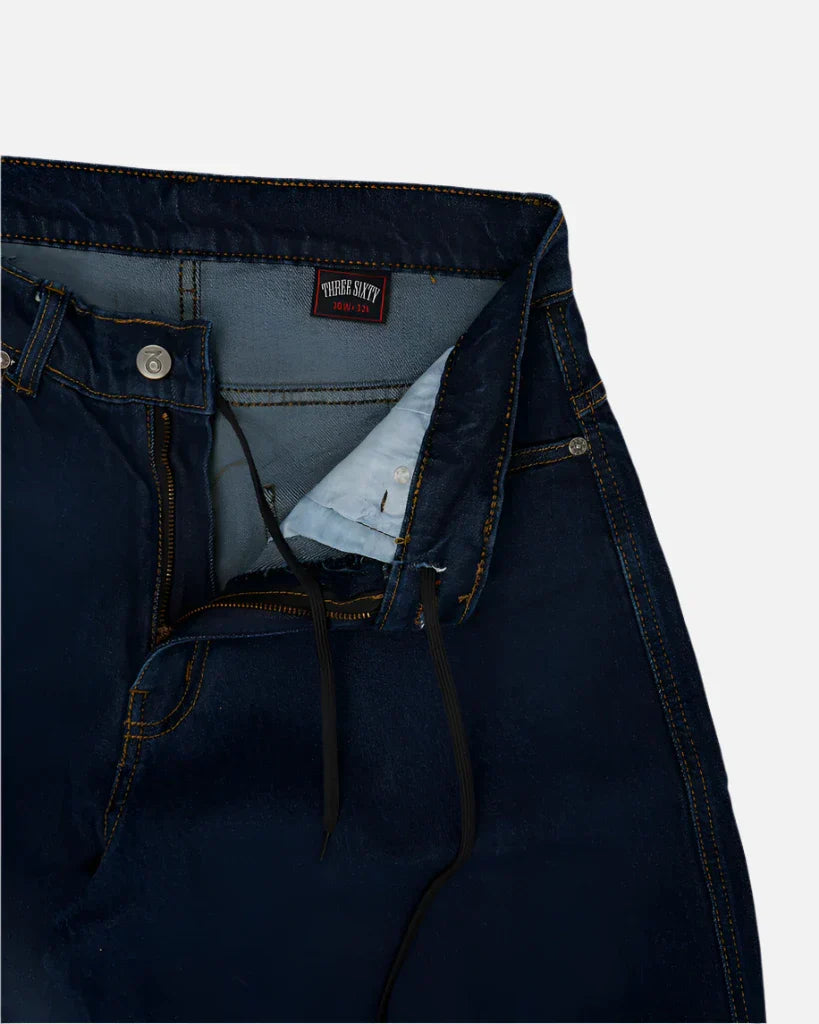 Three sixty london - og baggy fit work denim jeans - dark rinse blue grind supply company uk