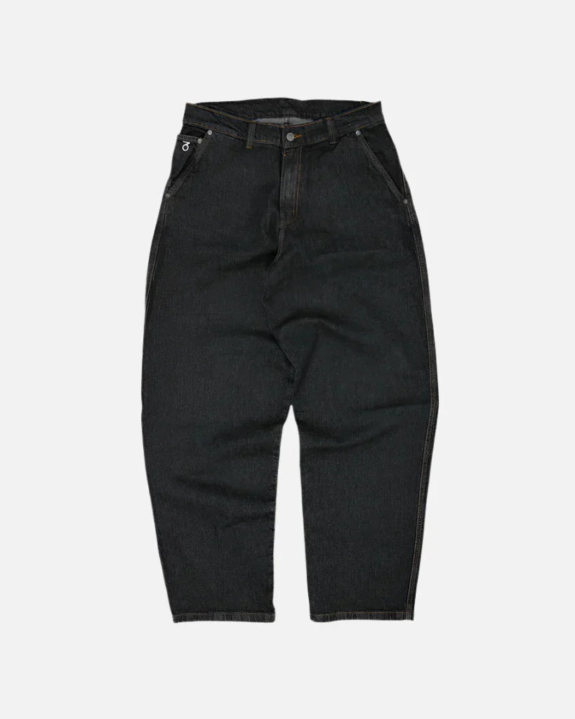 Three sixty london - og baggy fit work denim jeans - washed black grind supply company uk