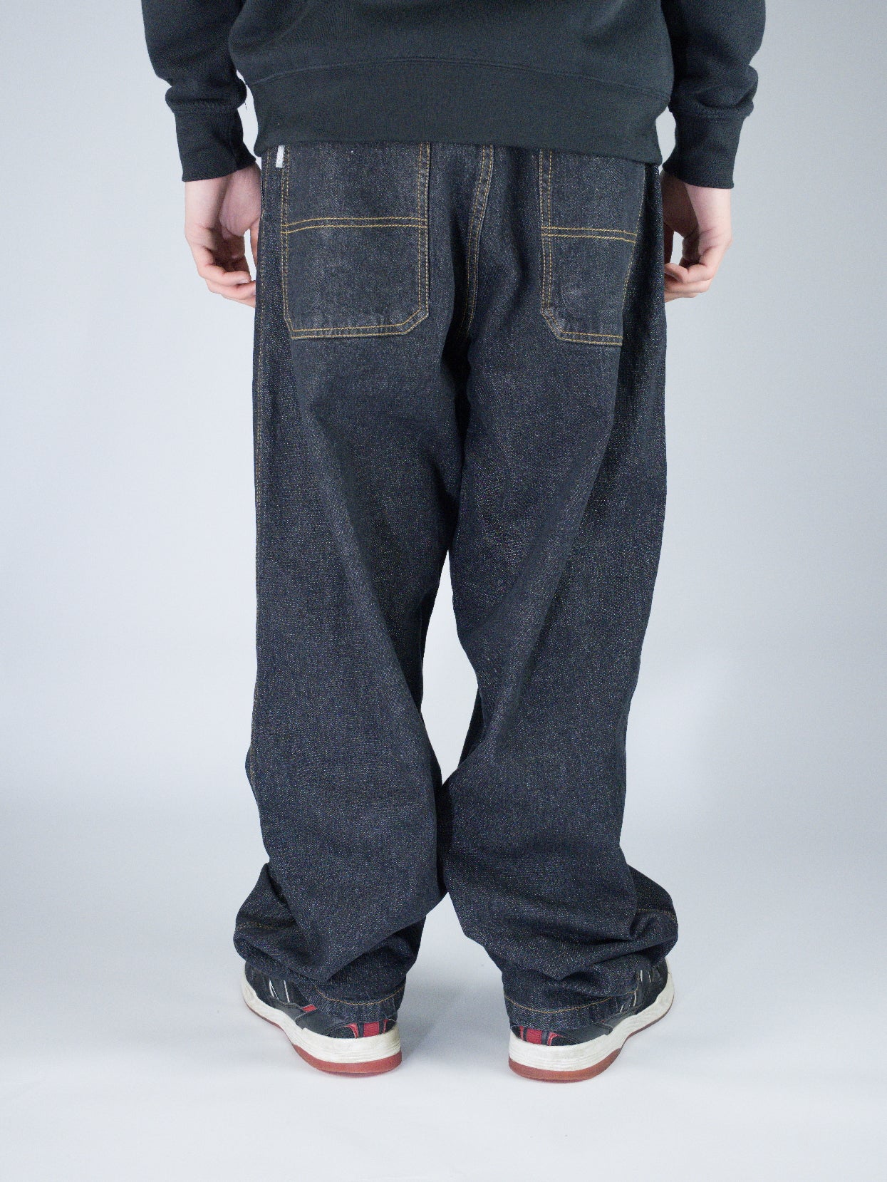 Three sixty london - og baggy fit work denim jeans - washed black
