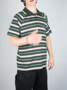 Volcom - edges polo tee shirt - black / pink / green