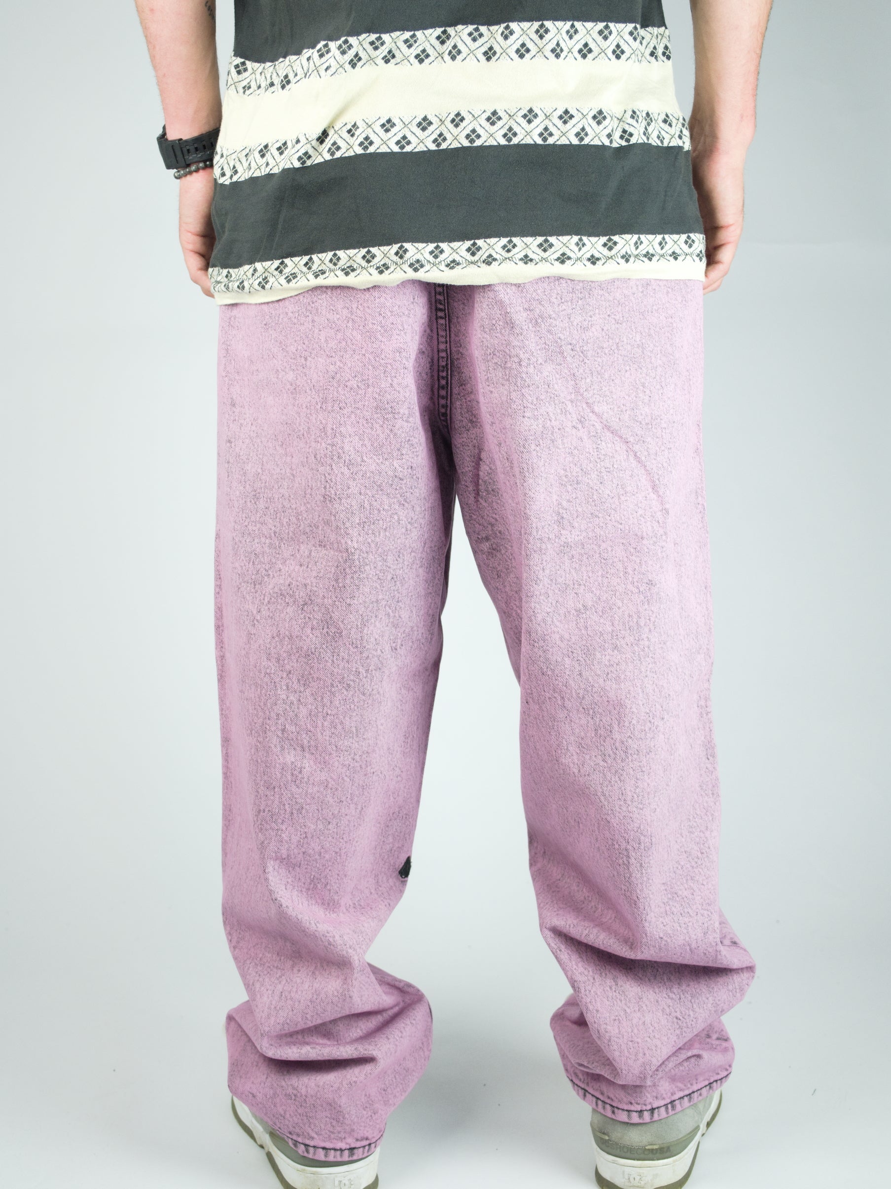 Volcom - freazy loose fit denim - elasticated wasteband drawstring jeans - steel purple