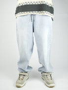 Volcom - freazy loose fit denim - elasticated wasteband drawstring jeans - acid wash blue