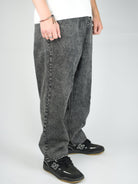 Volcom freazy loose fit denim elasticated wasteband drawstring jeans light acid black