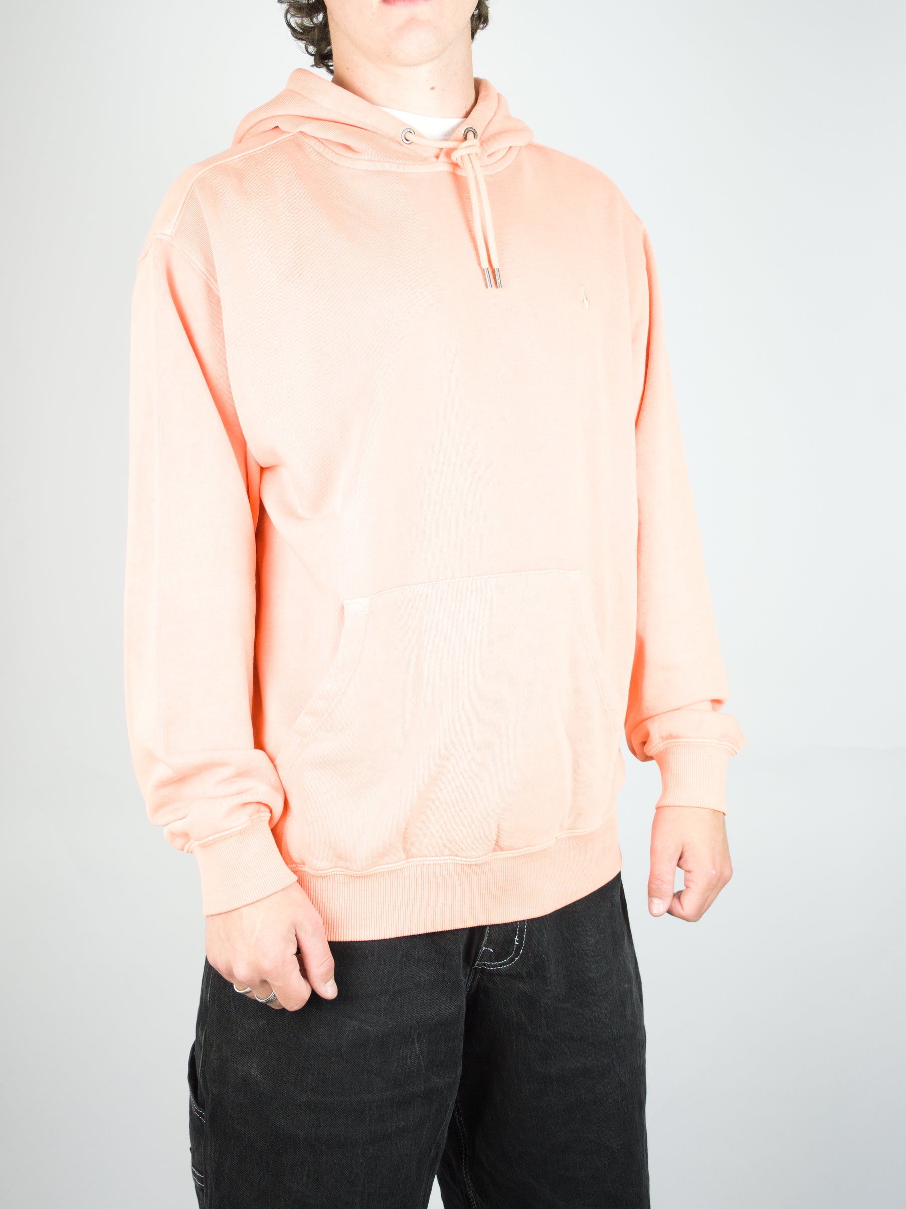Volcom - single stone hoodie - brushed terry cloth - pale peach