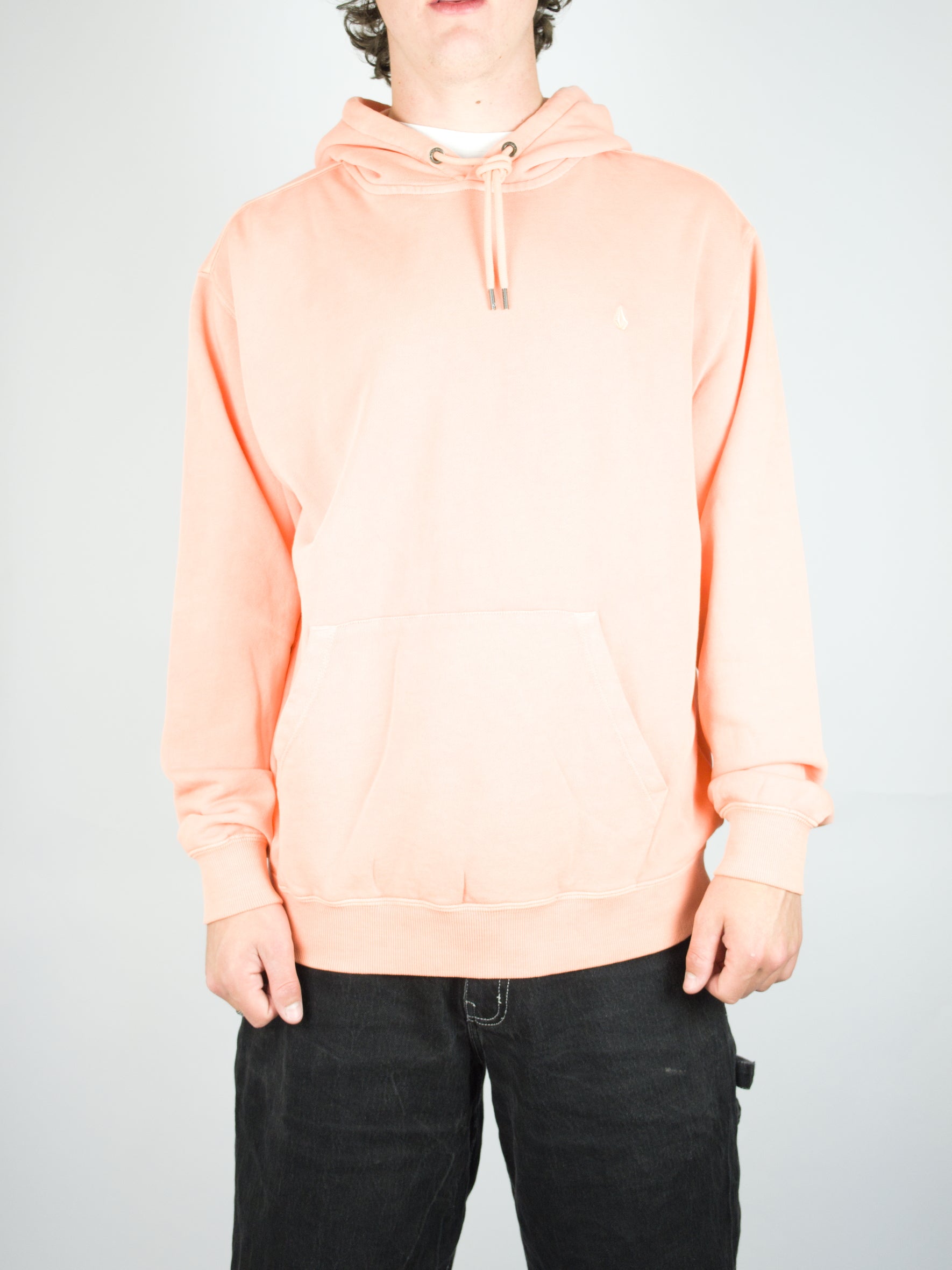 Volcom - single stone hoodie - brushed terry cloth - pale peach