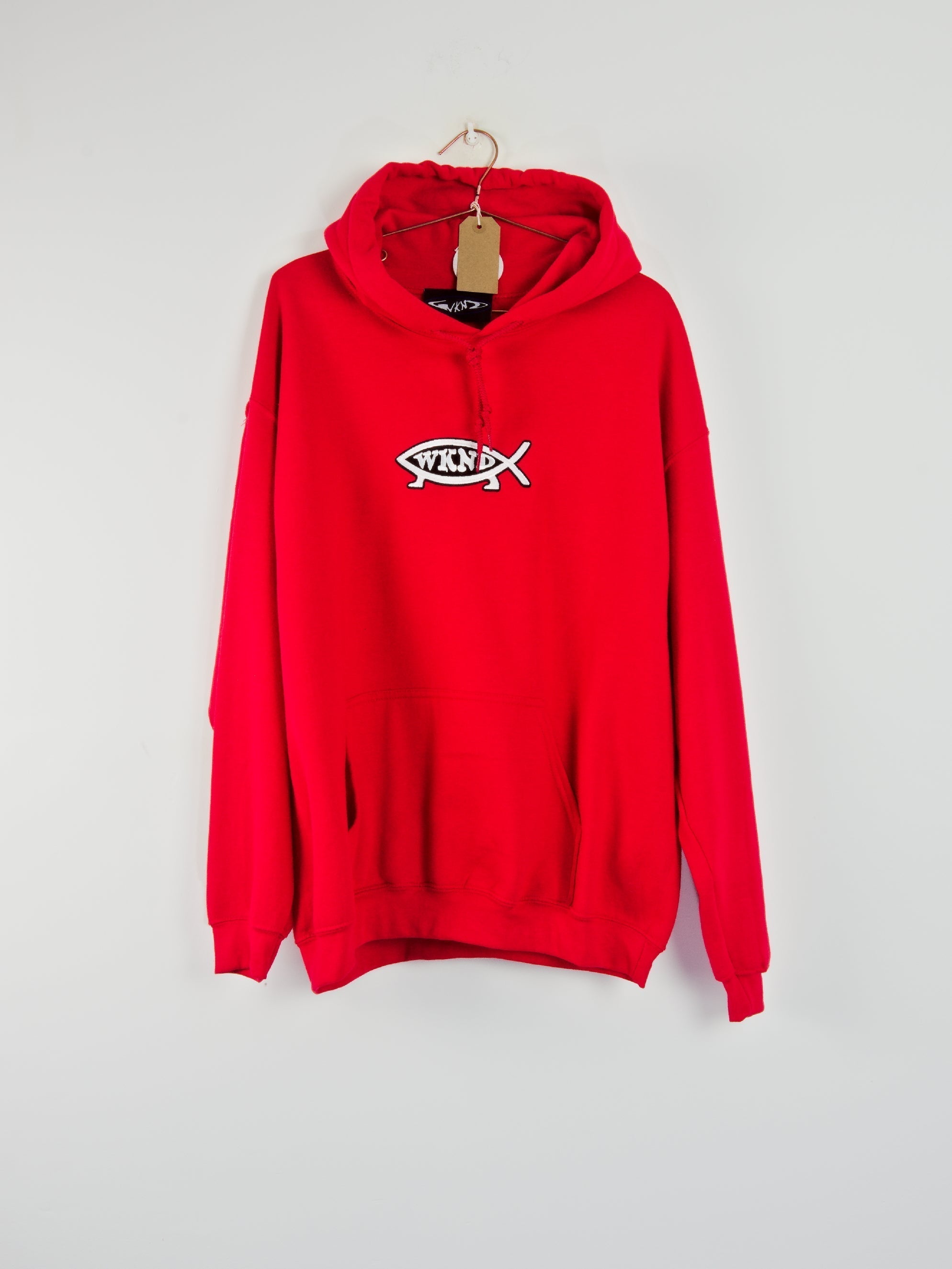 Wknd - evo fish hoodie - red
