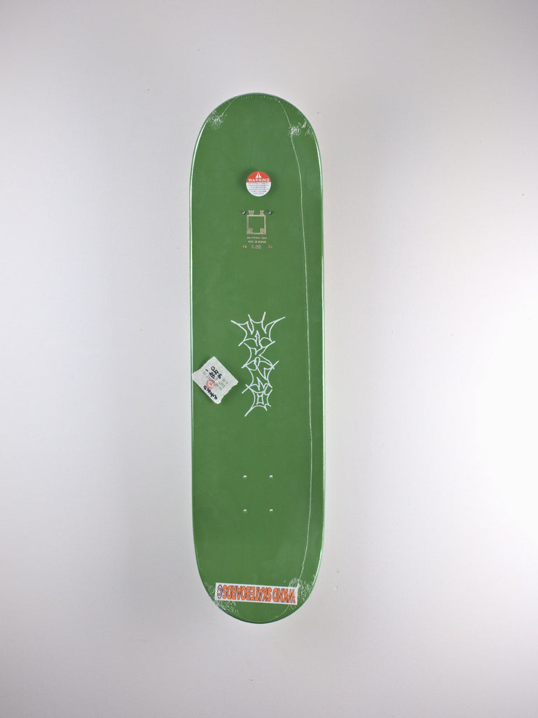 Green Wknd - Faygo Filip Almqvist Pro Skateboard Deck with minimal graphics and sticker