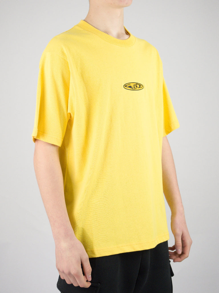 Wknd fishbone emblem tee shirt – yellow grind supply company uk