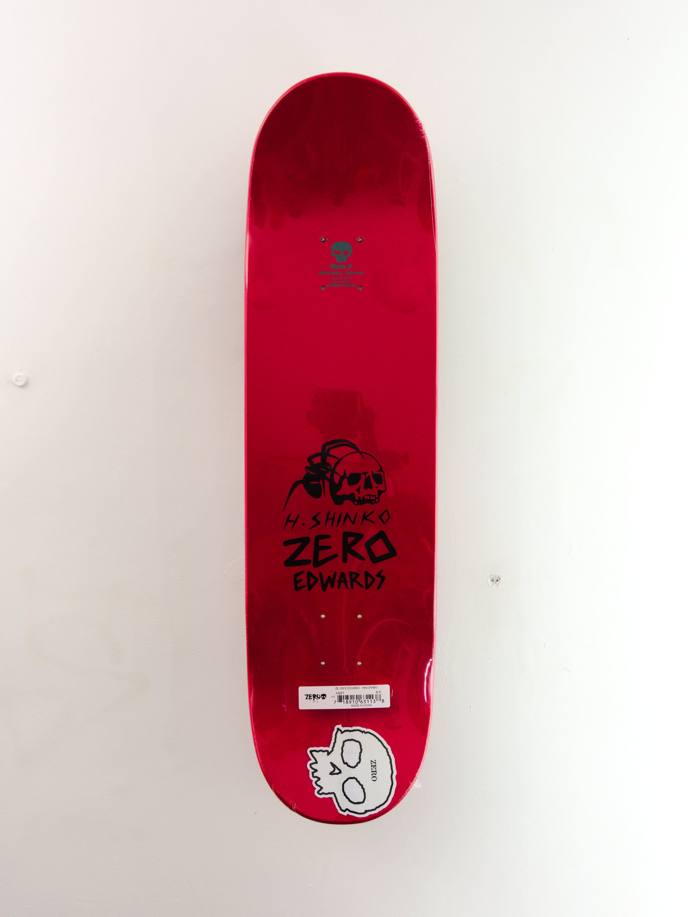 Zero skateboards x han shinko skateboard deck forest edwards pro 8.5.0’’ red