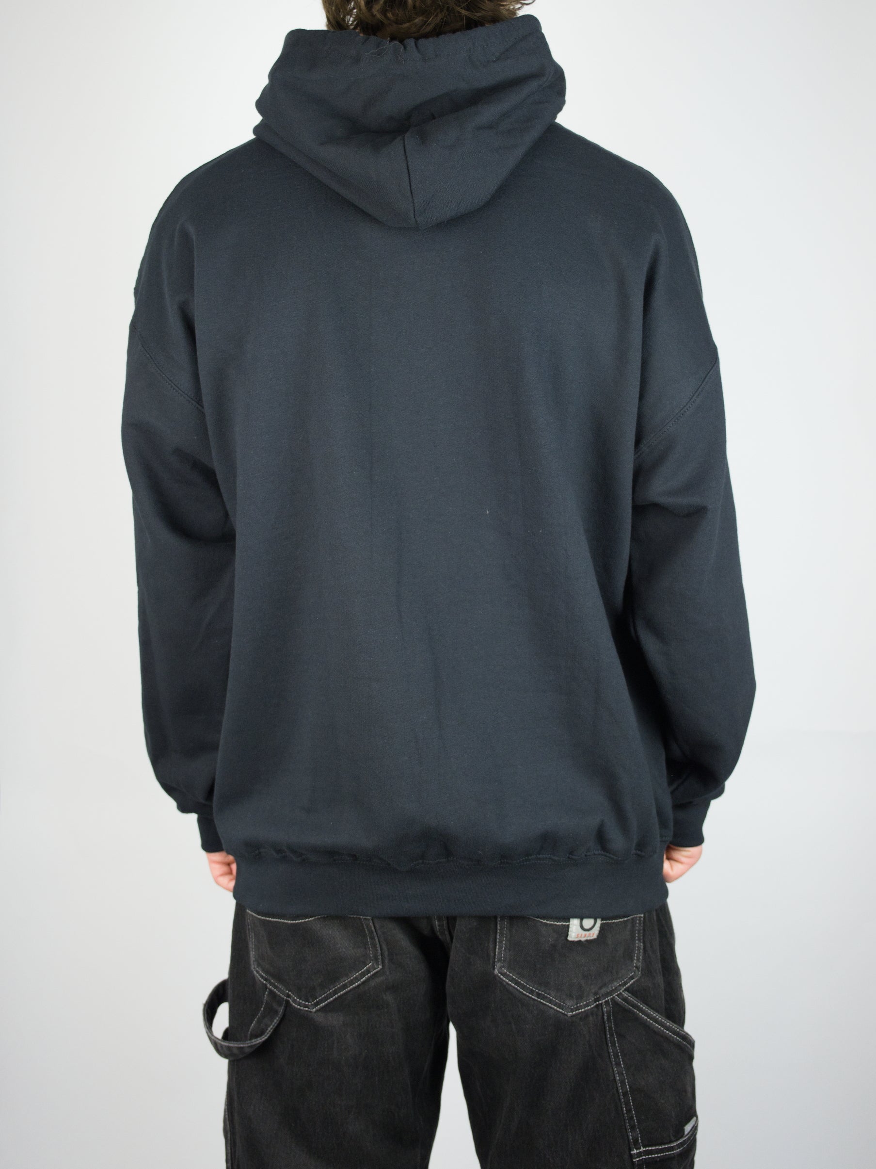 Zero - skull pull over hoodie - black / white