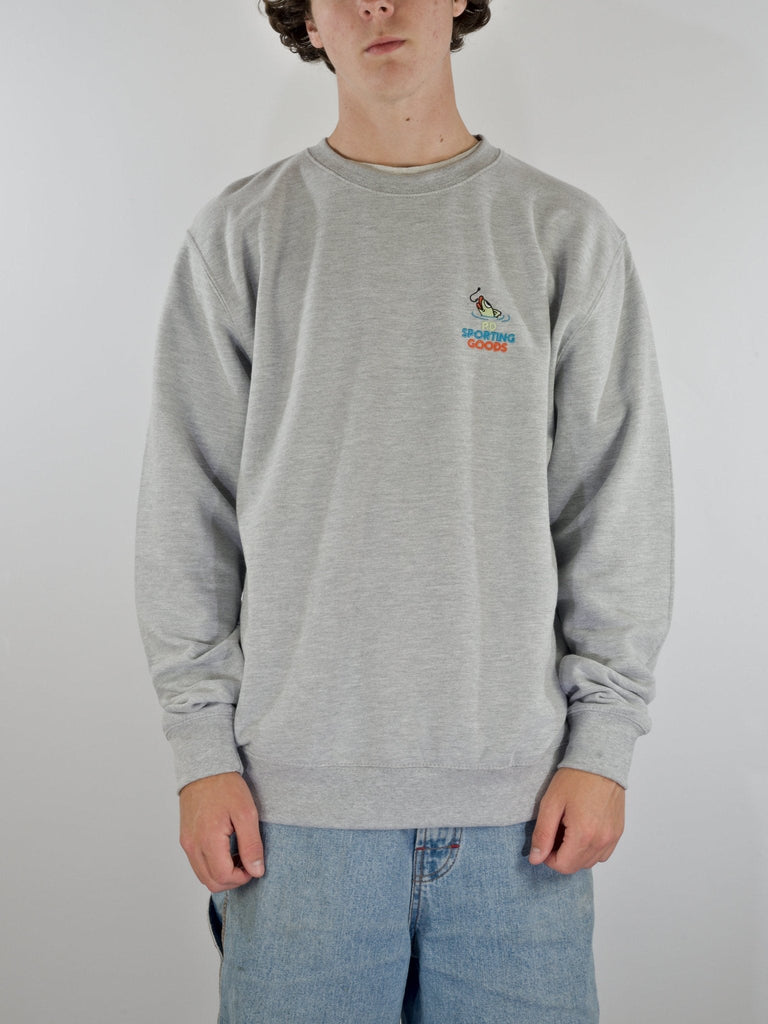 Play Dude - Gone Fishing - Crew - Ash Grey Sweatshirt Fast Shipping