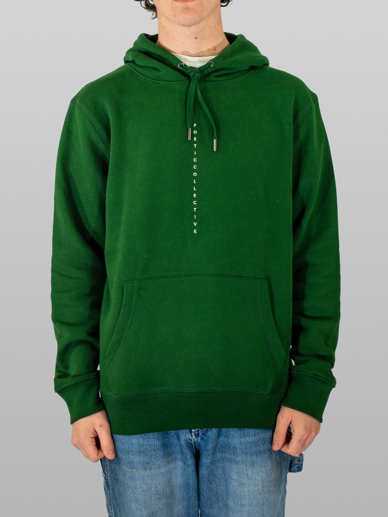 Poetic Collective - Logo Cut Out - Heavyweight Fleece Hoodie - Bottle Green Fast Shipping