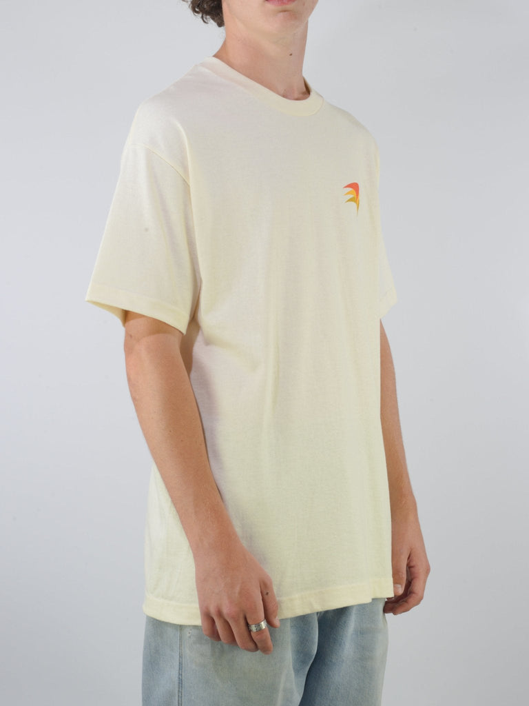 Snack Skateboards - Alive Spread - Heavyweight Cotton Tee - Cream Fast Shipping