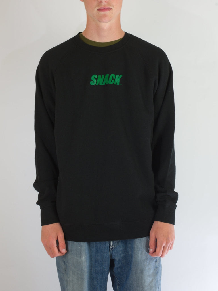 Snack Skateboards - Caps Lock - Crewneck - Sweatshirt - Black Fast Shipping